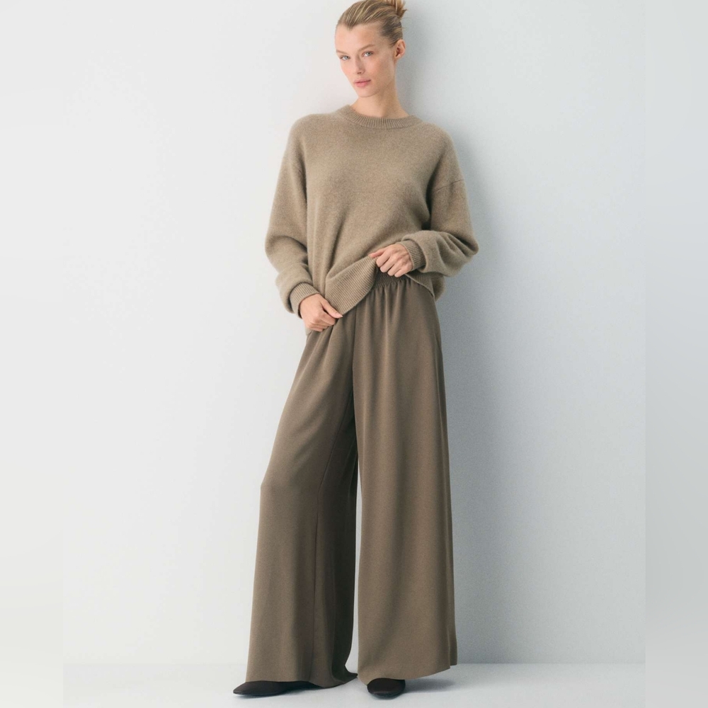 Le Marais Japan Light Sage Green Elephant Wide Leg Flowy Pants L
